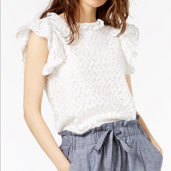 Jill Jill Stuart Womens Embroidered Tie Blouse
